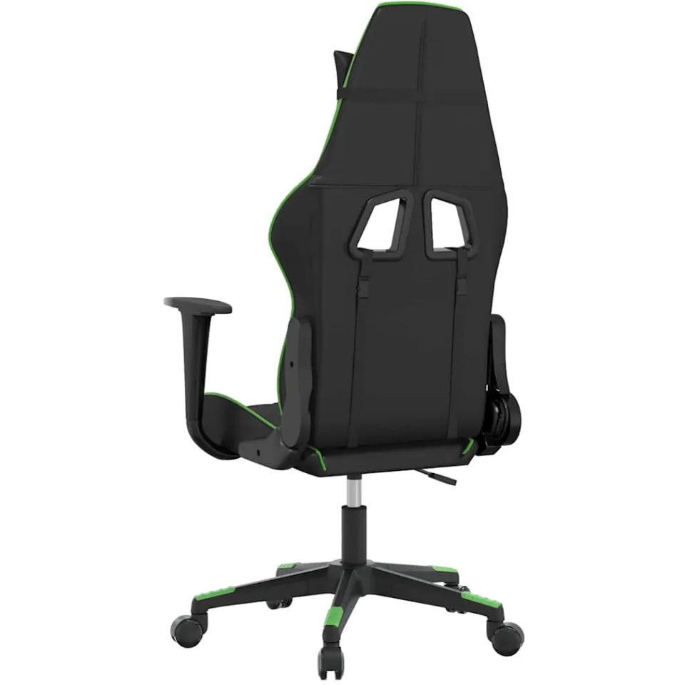 vidaXL Massage gamestoel kunstleer zwart en groen, foto 4