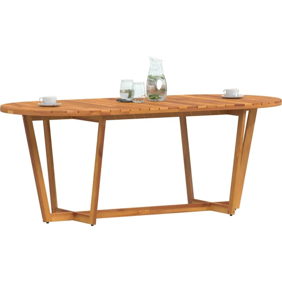vidaXL Tuintafel ovaal 200x90x75 cm massief acaciahout Bruin
