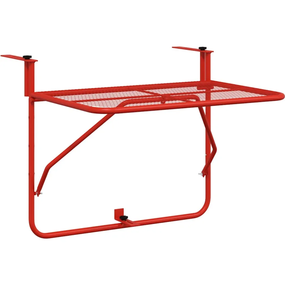 vidaXL Balkontafel 60x40 cm staal rood