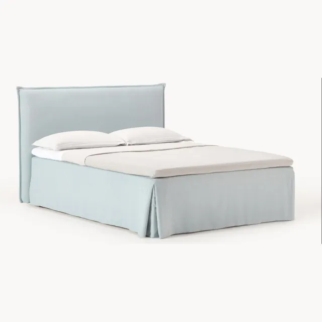 Westwing Collection Boxspring bed Viola Lichtblauw