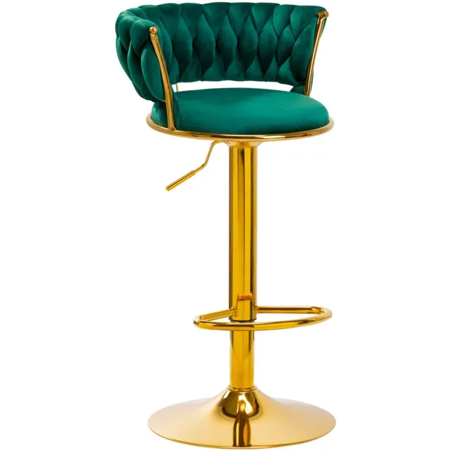 4rico Barhocker Velvet Groen Verstelbaar - Luxe Salon