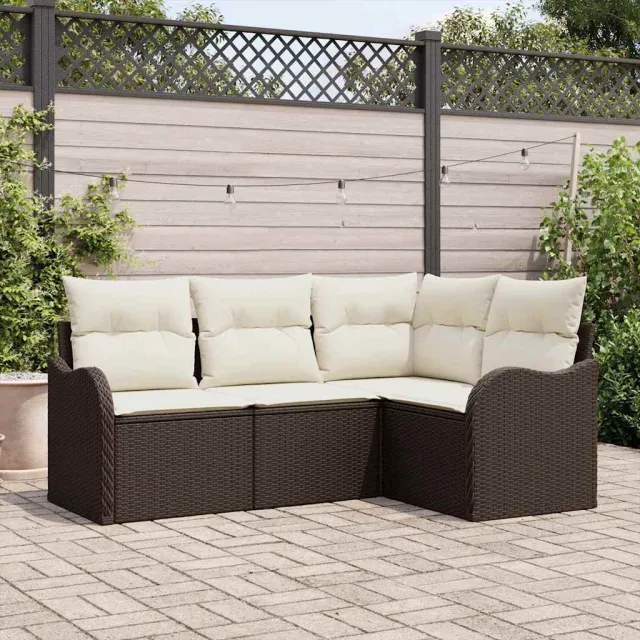 vidaXL Tuin Sofa Set Bruin poly rattan, foto 2