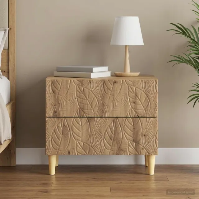 vidaXL Nachtkastje Artisanaal eiken 62 x 34,5 x 48 cm Bewerkt hout, foto 2
