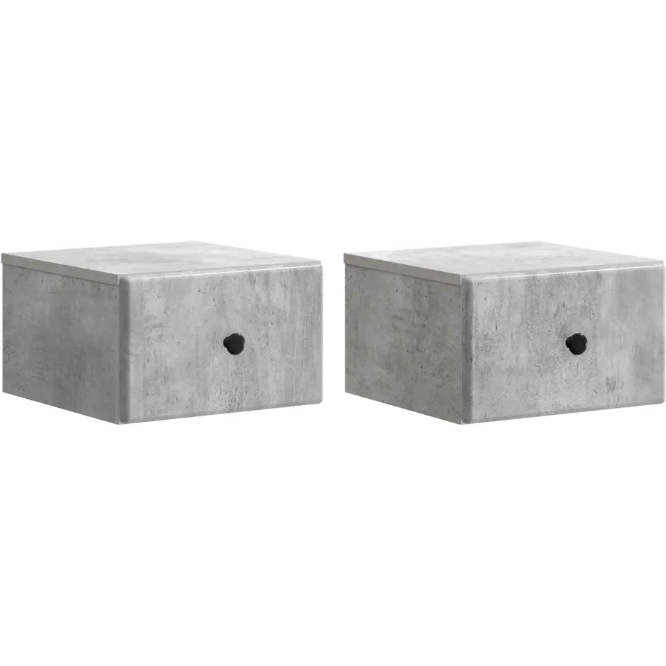 vidaXL Wandbeugel Bedkast 2 st Betongrijs 34,5 x 33 x 20 cm grijs, foto 3