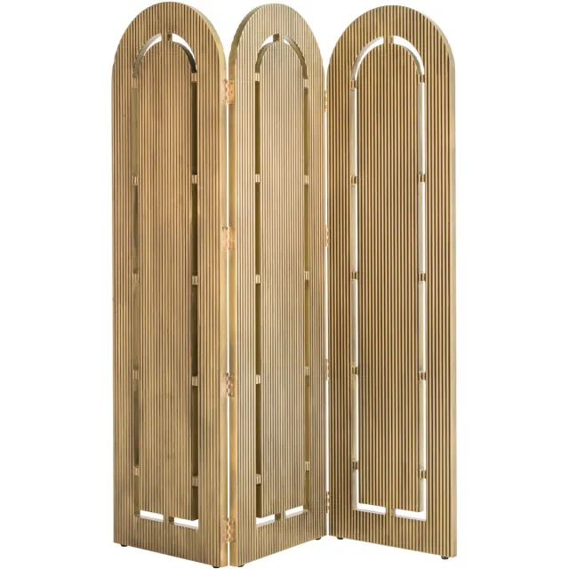 Richmond Interiors Richmond kamerscherm brushed gold finish - H 182 x B 150 - roomdivider goud