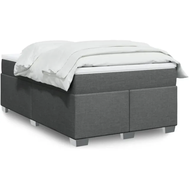 vidaXL Boxspring met matras stof donkergrijs 120x200 cm grijs