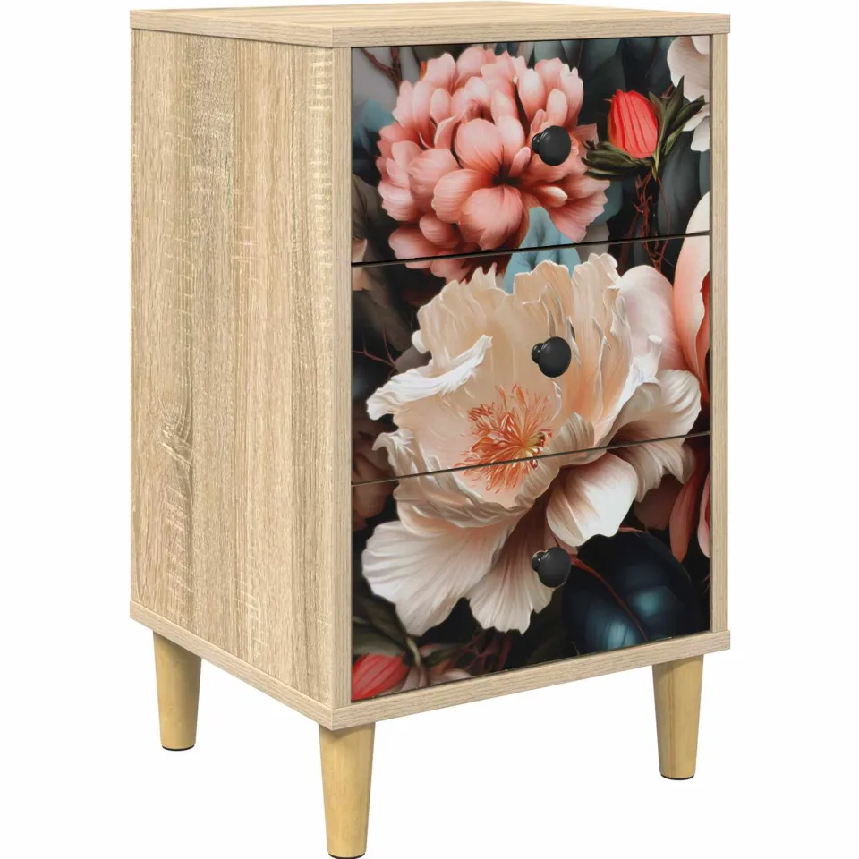 vidaXL Nachtkastje BORNE Sonoma Eiken 36 x 33 x 60 cm Bewerkt hout Bruin