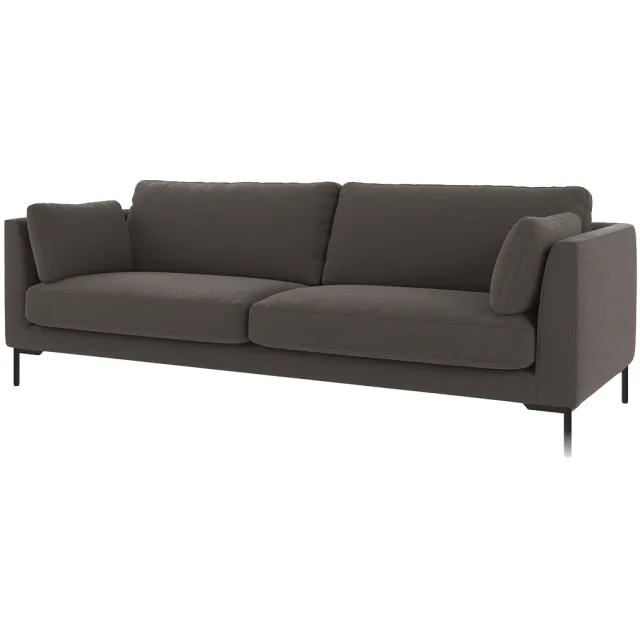 Rowico Home Corwin gestoffeerde 3 zitsbank antraciet - 238 cm Zwart