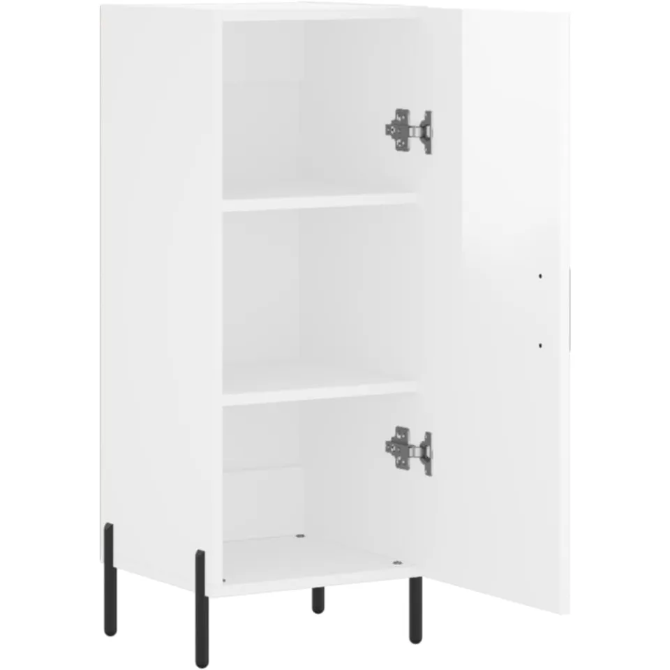 vidaXL Dressoir 34,5x34x90 cm bewerkt hout hoogglans wit