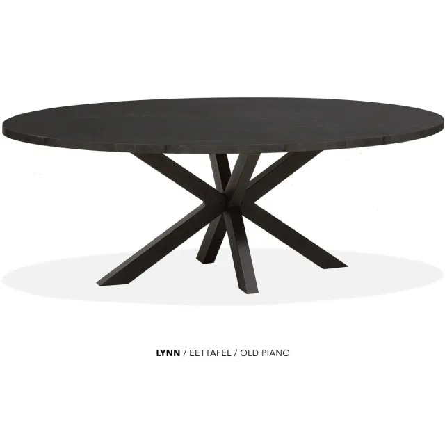 Maxfurn Lynn - Ovale eettafel Lynn | Zeer krasvast | Kleur: Old Piano | Afm. 220x120cm Natuurlijk eiken