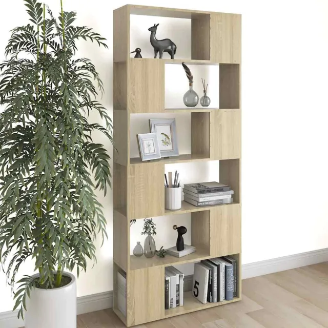 vidaXL Boekenkast/kamerscherm 80x24x186 cm bewerkt hout sonoma eiken, foto 2