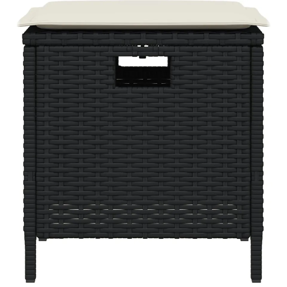 vidaXL 5-delige Tuinset met kussens poly rattan zwart, foto 4