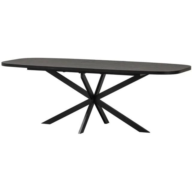 WOOOD Arros Eettafel Uitschuifbaar - Zwart - 75x180/220x90 black