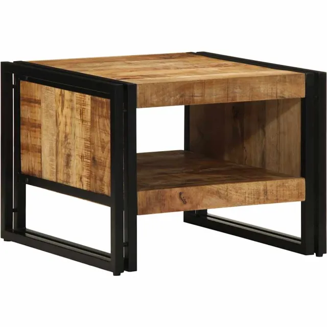 vidaXL Salontafel 50x50x38 cm massief ruw hout mango Bruin