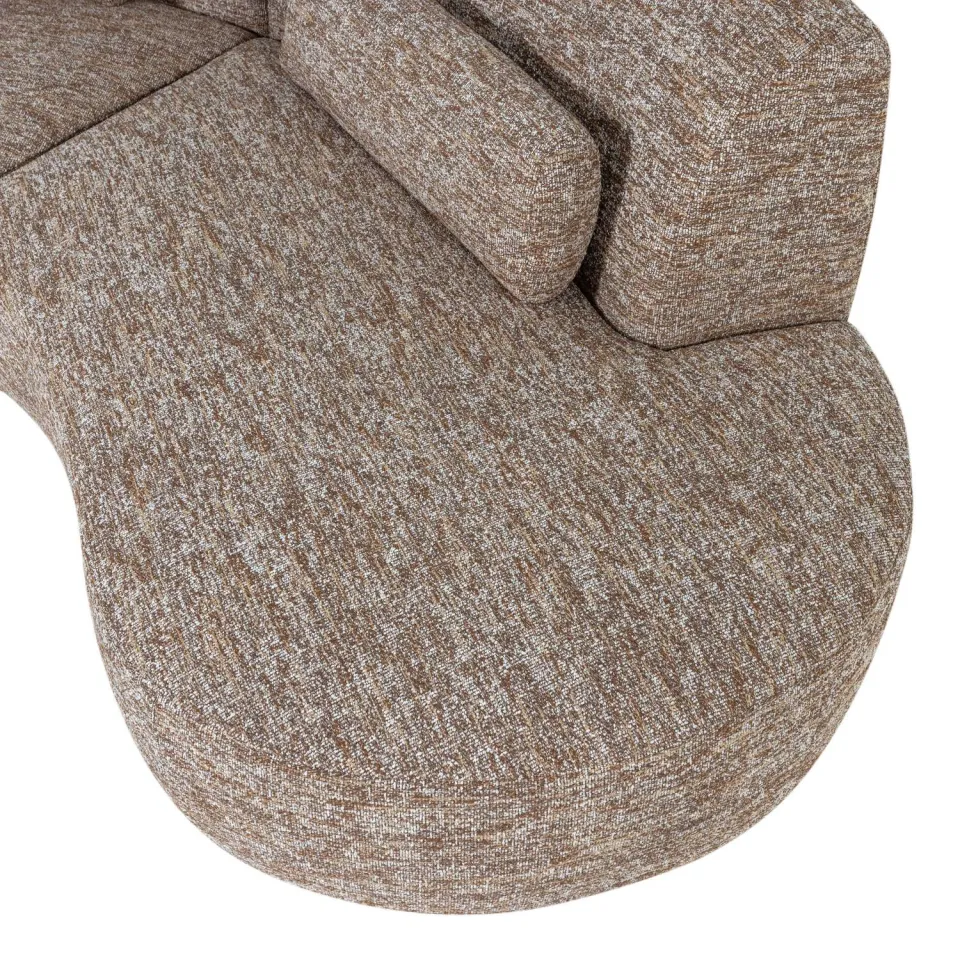 WOOOD Batavier halfronde 4-zitsbank lichtbruin light brown melange, foto 4