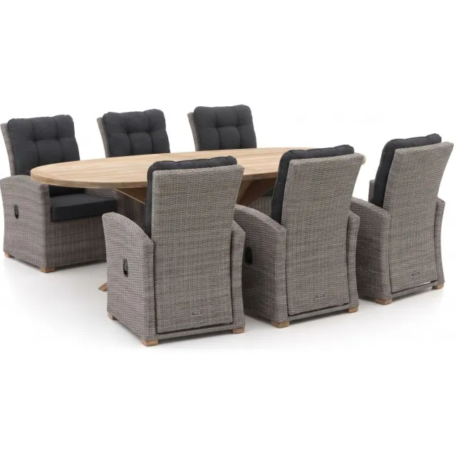 Intenso Furniture Intenso Mazzano/ROUGH-Y Ellips 240cm dining tuinset 7-delig verstelbaar