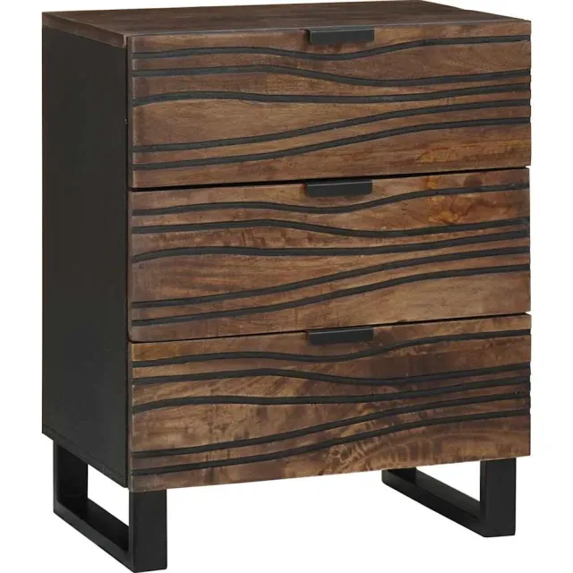 vidaXL Nachtkastje Walnotenhout 50 x 33 x 62 cm Bewerkt hout bruin