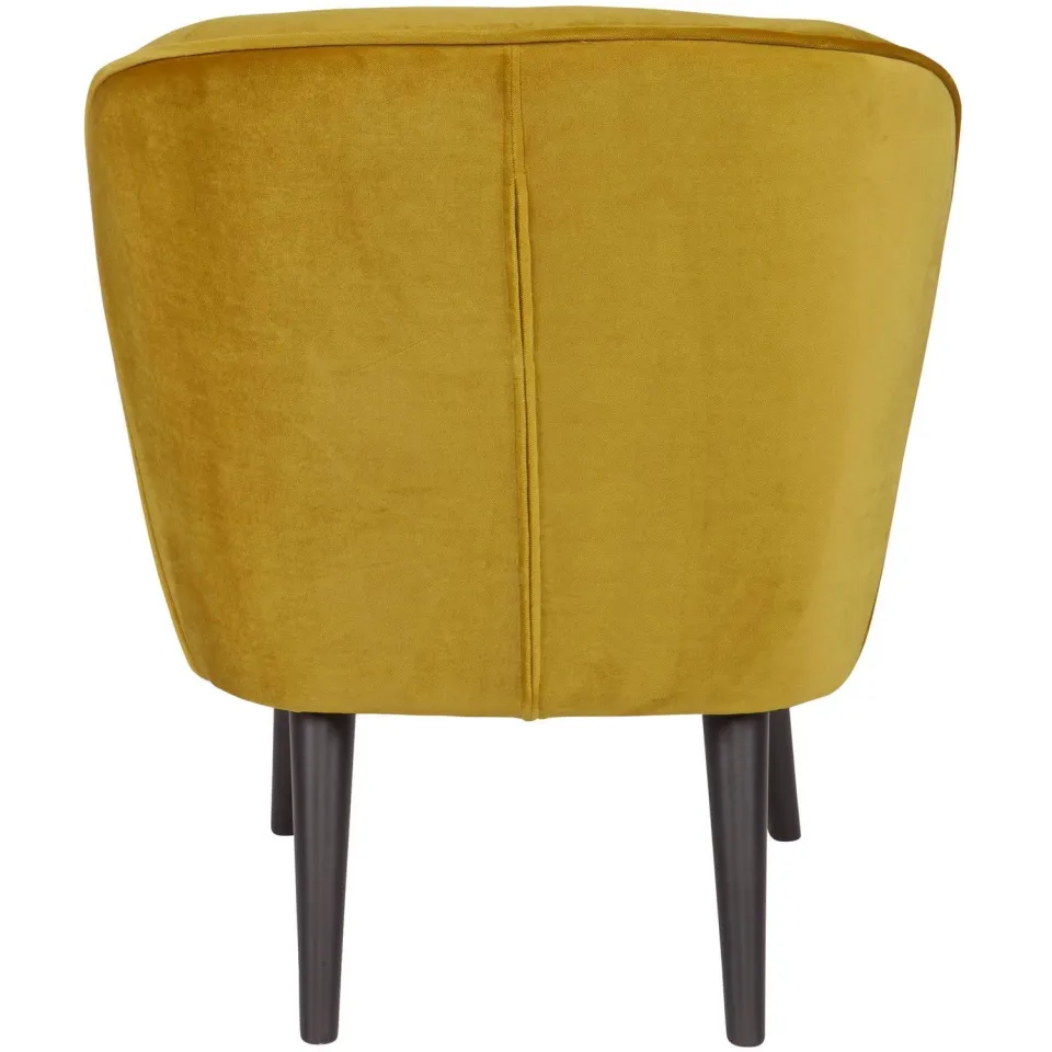 WOOOD Sara Fauteuil - Velvet - Donkerbruin - 71x59x70, foto 3