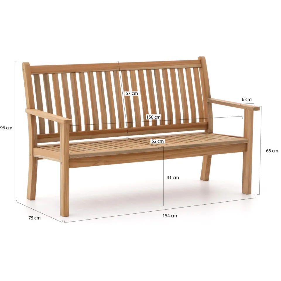 Sunyard Furniture Sunyard Oxford tuinbank 150cm bruin, foto 2