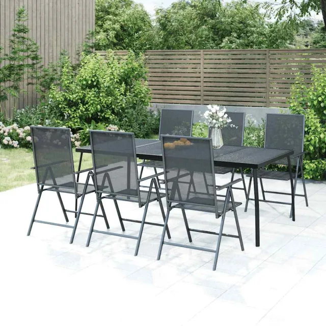 vidaXL Tuintafel 200x100x72 cm staalgaas antracietkleurig, foto 2