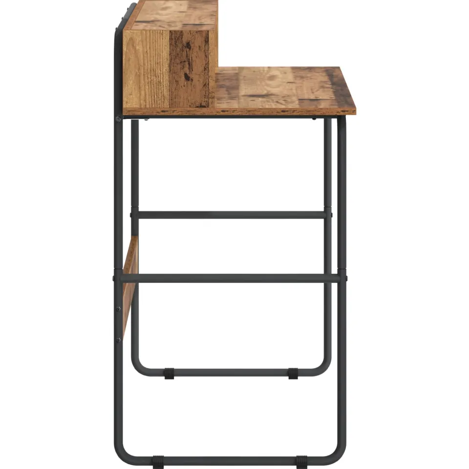 vidaXL Bureau met opbergruimte Oud hout 100 x 50 x 91 cm bruin, foto 4