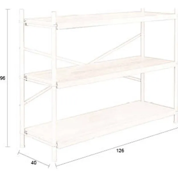 Dutchbone stellingkast Iron beige, foto 3