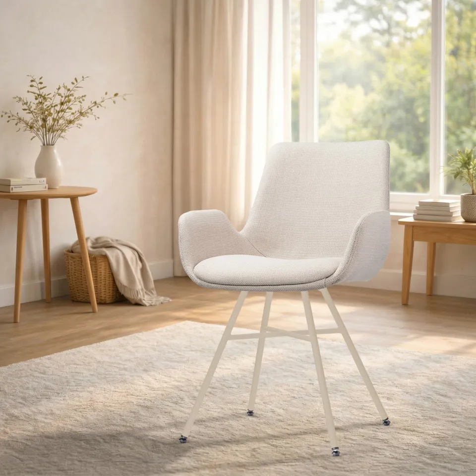 Nolon Noa-Eef eetkamerstoel beige - beige onderstel, foto 3