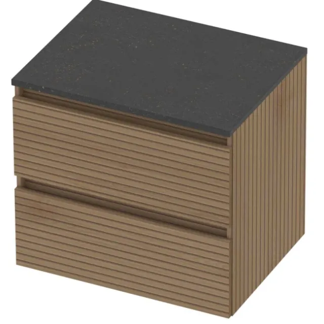 Basic-Line Deck 46 Badmeubelset Greeploos 60x46x58 cm Lamello Oak Blue Stone Grijs