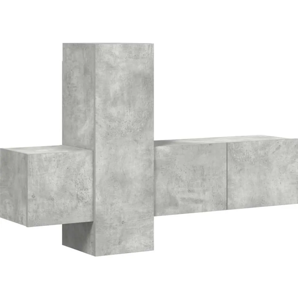 vidaXL 3-delige Tv-meubelset bewerkt hout betongrijs grijs, foto 3