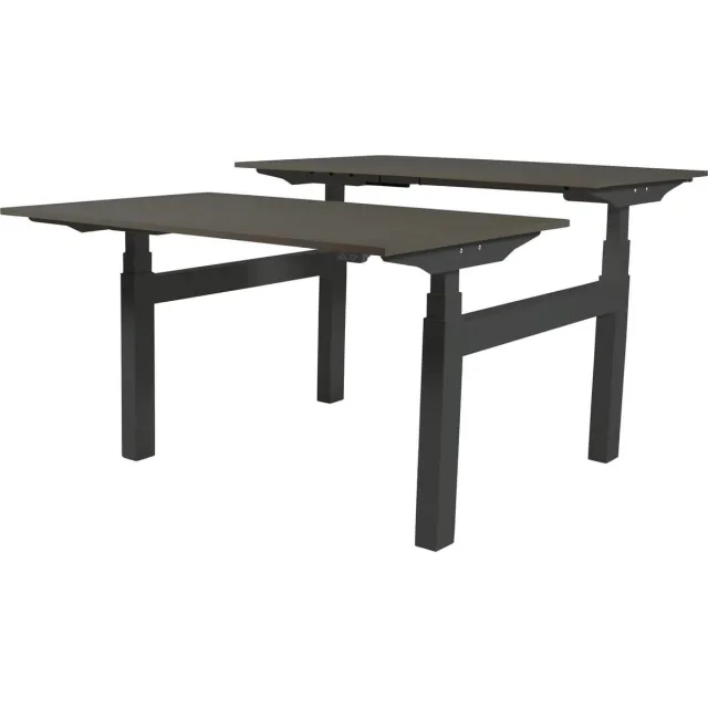Schaffenburg Zit Sta Bureau (2pp) - Elek 160x80/80 logan - zw frame Houtskool