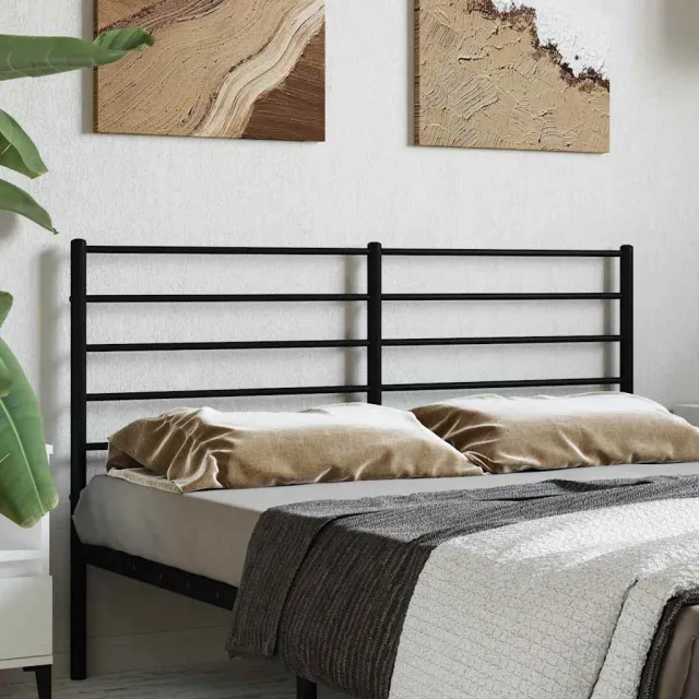 vidaXL Vervangend hoofdbord metaal zwart 120 cm
