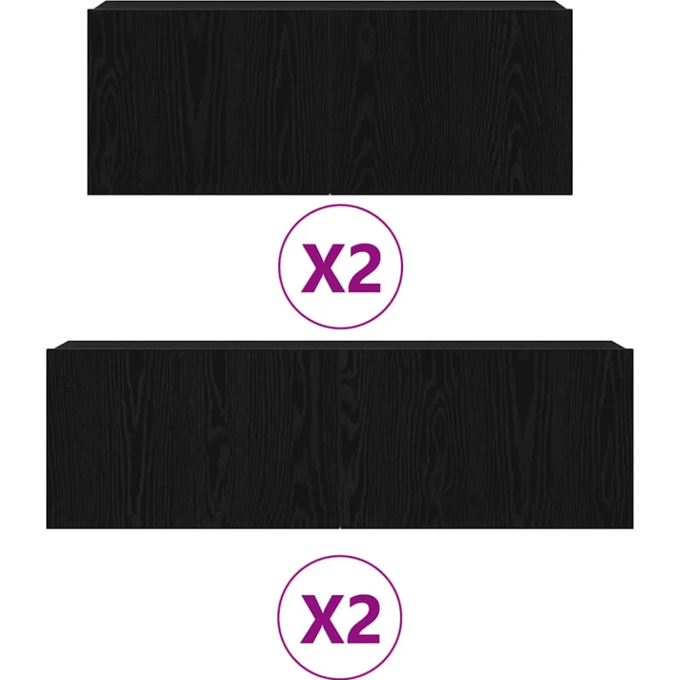 vidaXL Tv-meubelset 4 st Zwart eiken, foto 4