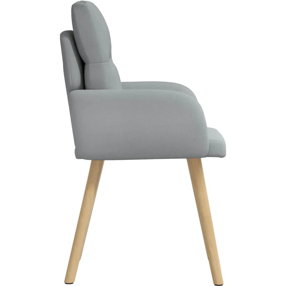 vidaXL Eettafelstoelen 2 st Stof Lichtgrijs 60 x 56 x 93 cm, foto 4