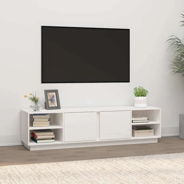 vidaXL Tv-meubel 156x40x40 cm massief grenenhout wit, foto 2