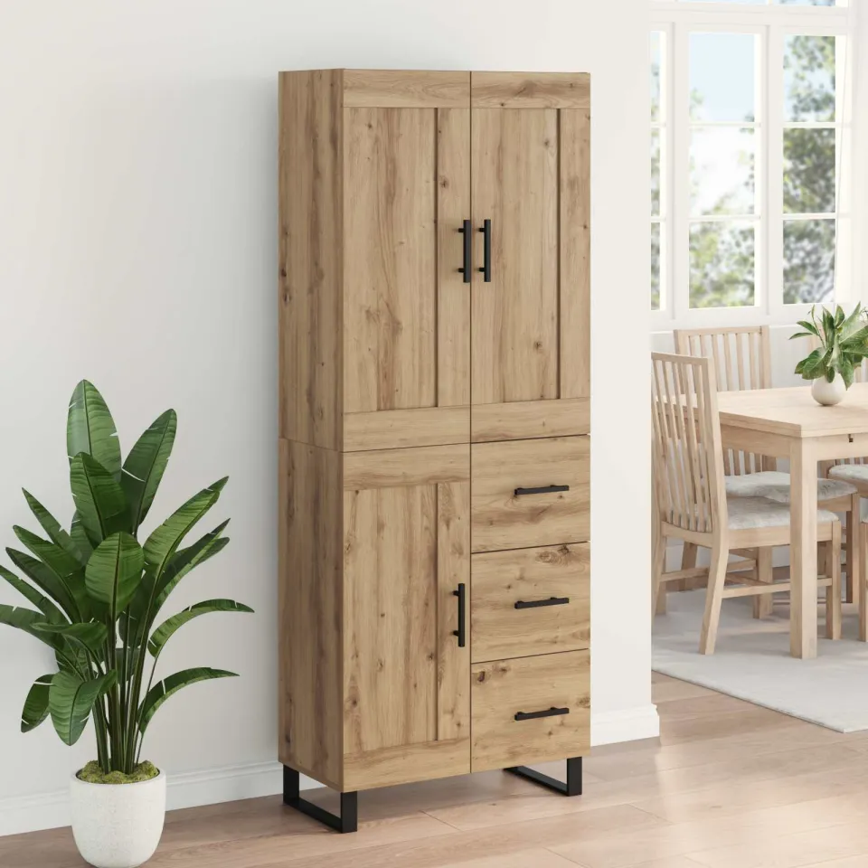 vidaXL Hoge kast 2 st Artisan Eiken 69,5 x 34 x 180 cm, foto 3
