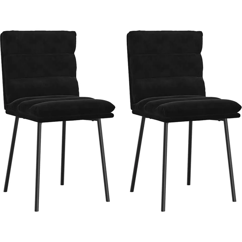 vidaXL Eetkamerstoelen 2 st fluweel zwart