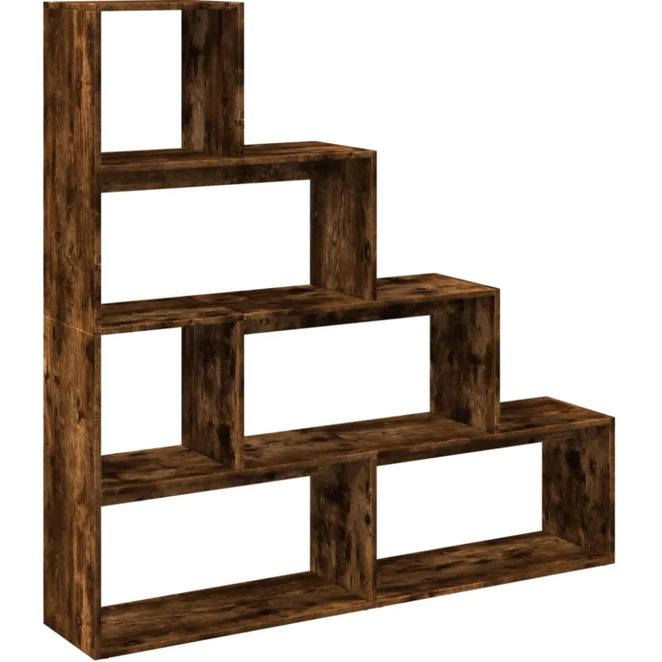 vidaXL Kamerscherm / boekenkast 143,5x29x143,5 cm hout gerookt eiken, foto 3