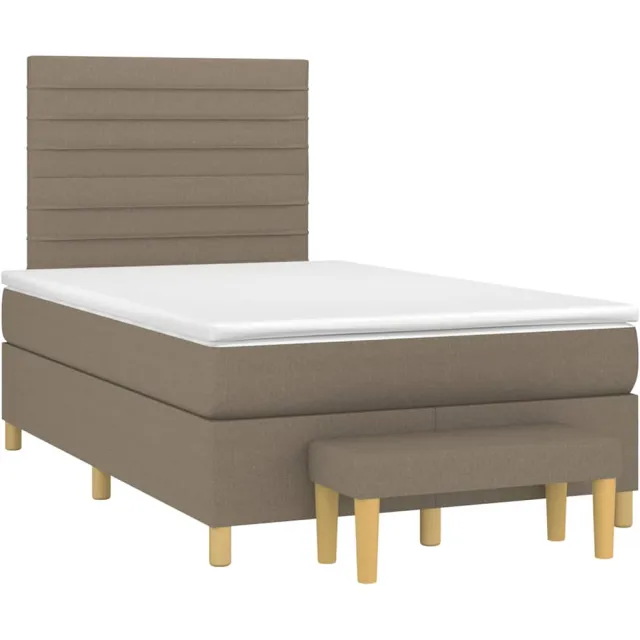 vidaXL Boxspring met matras stof taupe 120x190 cm