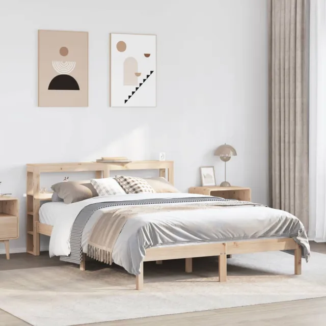 vidaXL Bedframe zonder matras massief grenenhout 120x190 cm bruin