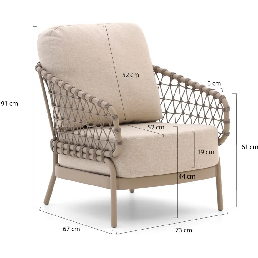 Tierra Outdoor Juno lounge tuinstoel taupe, foto 2