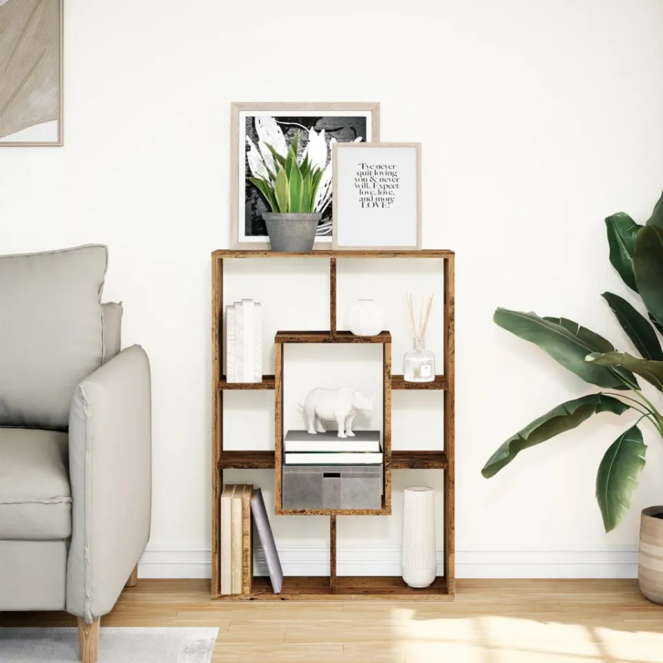 vidaXL Boekenkast 63x20x90 cm bewerkt hout oud houtkleurig bruin, foto 2