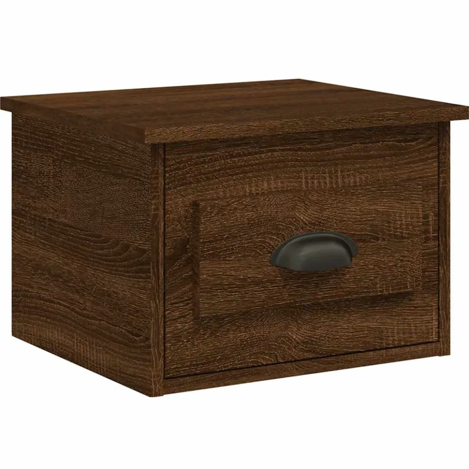 vidaXL Nachtkastjes 2 st wandgemonteerd 41,5x36x28 cm bruin eikenkleur, foto 4