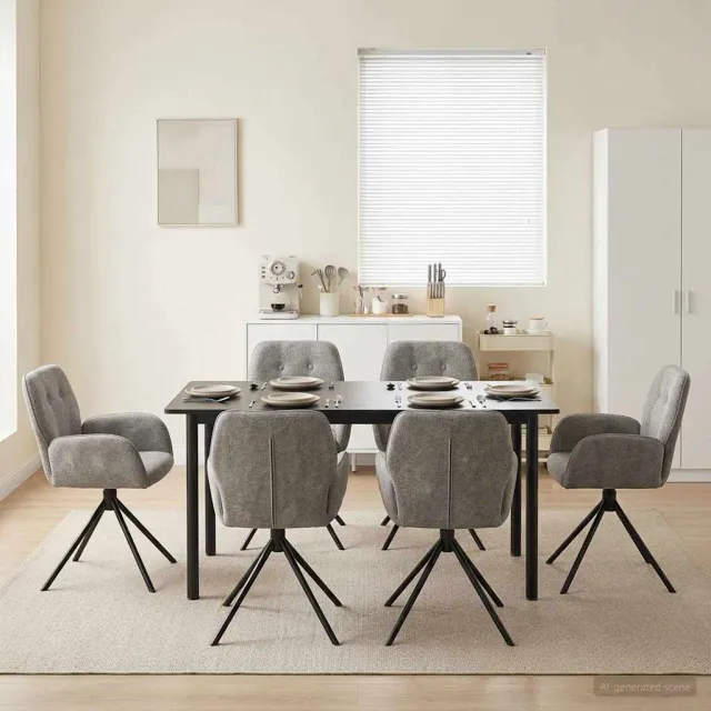 vidaXL Draai Eetstoelen 6 st Nep Suede Leer Lichtgrijs 54 x 55 x 86 cm, foto 2