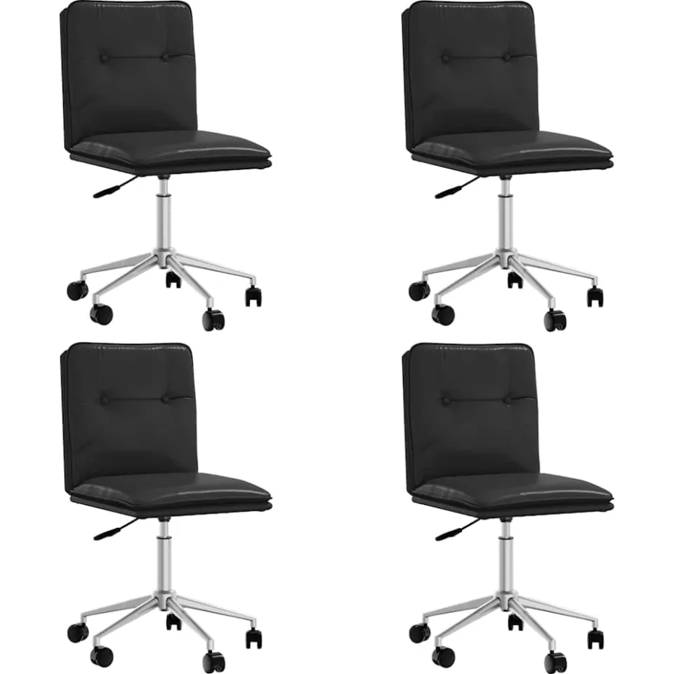 vidaXL Eetkamerstoelen 4 st kunstleer zwart, foto 3