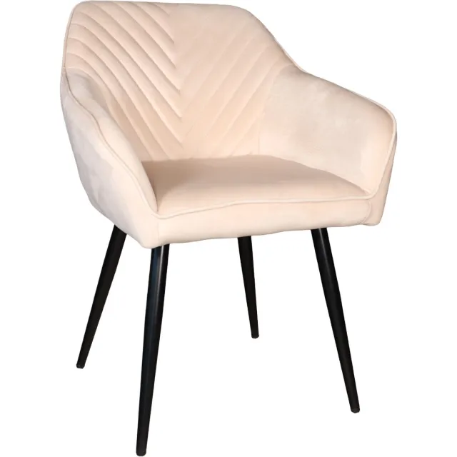 Lizzely Garden & Living SET DEAL: 4 stuks Eetkamerstoel Darcio zand velvet eetstoel zetel