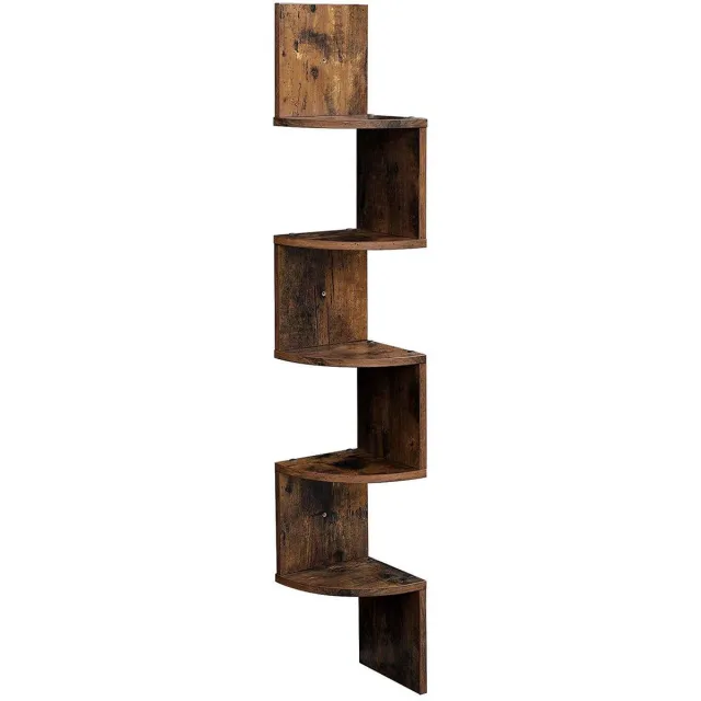 Bobbel Home Boekenkast Met 5 Niveaus - Opbergkast - 127,5CM Archiefkast - Kast - Boekenkasten Industrieel Bruin Vintage