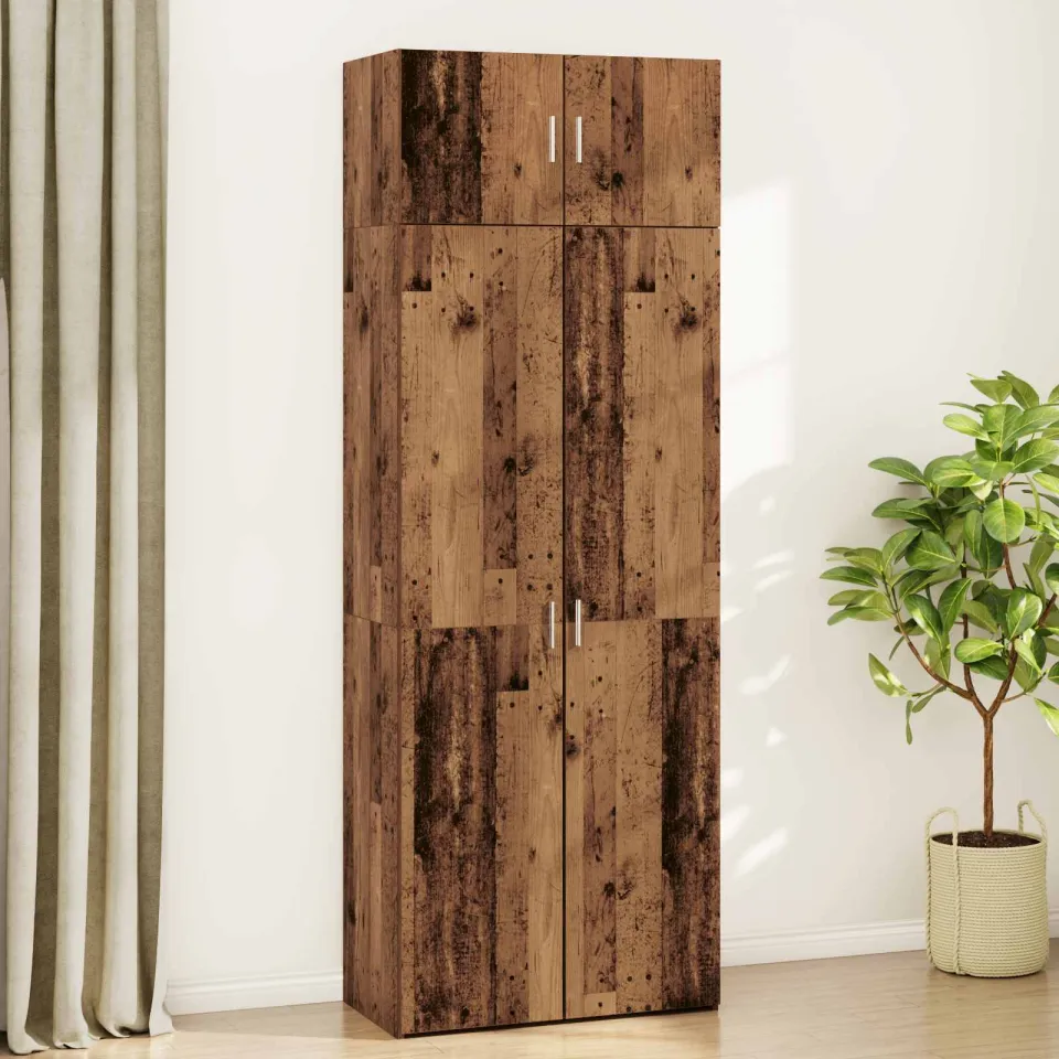vidaXL Opbergkast 2 st Oudhout 80 x 42,5 x 225 cm bruin, foto 4