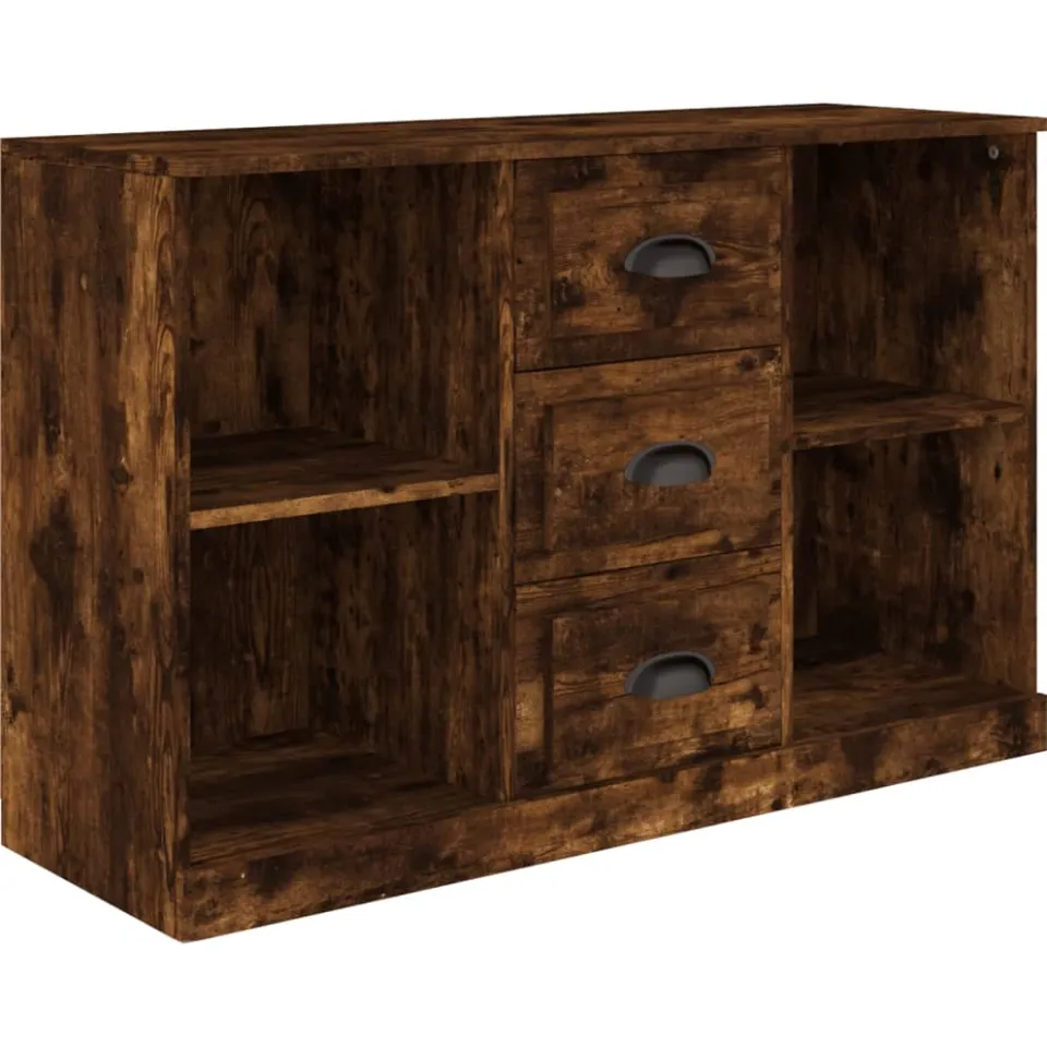 vidaXL Dressoir 104,5x35,5x67,5 cm bewerkt hout gerookt eikenkleurig