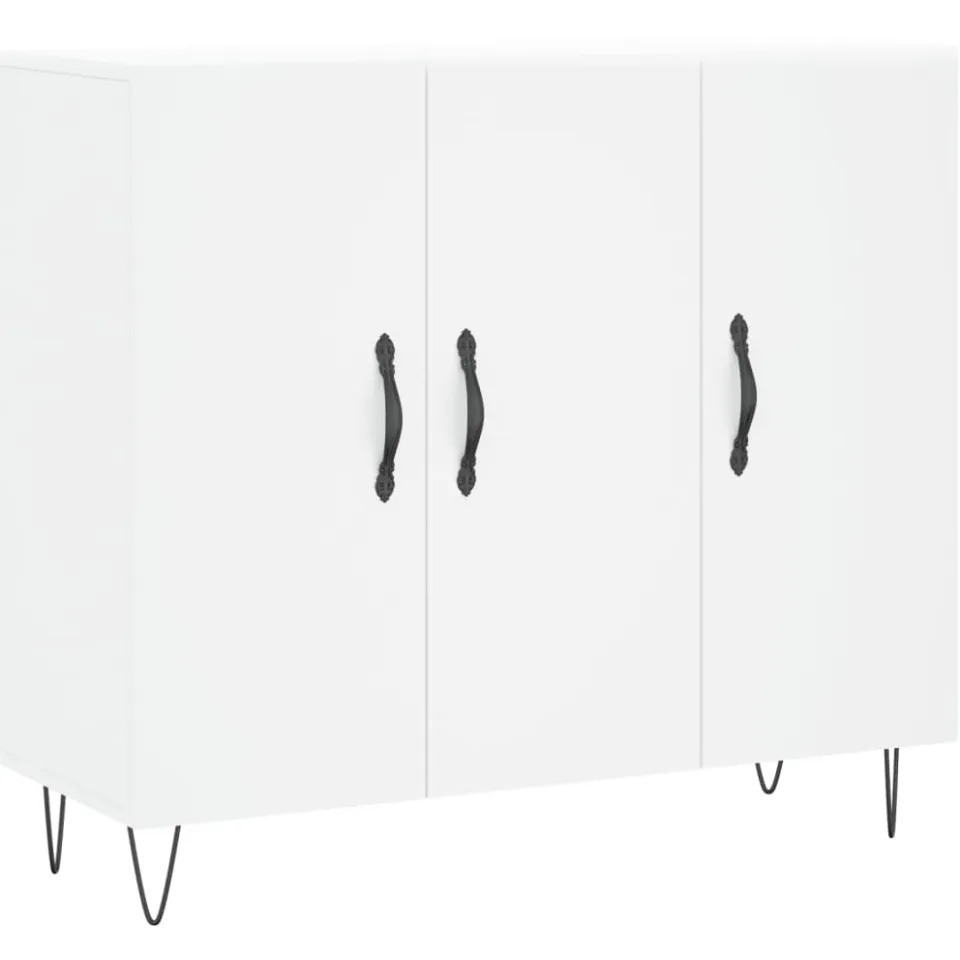 vidaXL Dressoir 90x34x80 cm bewerkt hout wit, foto 3