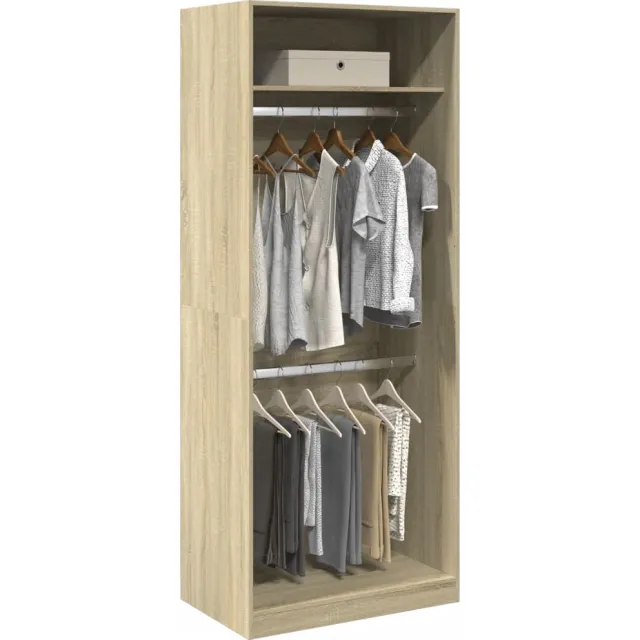 vidaXL Kledingkast 80x50x200 cm bewerkt hout sonoma eikenkleurig